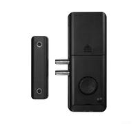 Cerradura de puerta inteligente con control de aplicación y tarjeta IC para control remoto compatible con Tuya, para alertas de seguridad de acceso, instalación oculta, elegante, ABS, 20,9 x 12,4 x