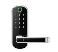 Cerradura de puerta inteligente con huella dactilar, aplicación remota, Control sin llave, WIFI, pantalla táctil Digital, NFC, IP67, resistente al agua, con 2 tarjetas IC(Silver)