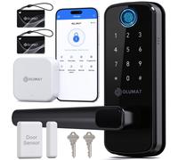 Cerradura de puerta inteligente con manija: Cerradura de puerta de entrada sin llave Olumat con puerta de enlace WiFi, cerradura de puerta con hu