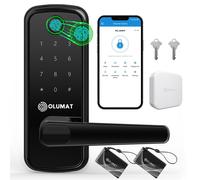 Cerradura de puerta inteligente con manija: Cerradura de puerta de entrada sin llave Olumat con puerta de enlace WiFi - Cerraduras inteligentes p