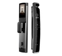 Cerradura de puerta inteligente con reconocimiento biométrico, Control remoto, contraseña huella digital, tarjeta IC, aplicación Wifi, desbloqueo,Protección inteligente confiable(D6s-Gray-24-240-R)