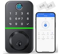 Cerradura de puerta inteligente con teclado: cerradura de puerta de entrada sin llave, cerradura de huellas dactilares para puerta delantera, cerradura electrónica con Bluetooth y control de