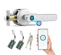 Cerradura de puerta inteligente eléctrica con huella dactilar, Smart Lock para puerta interior, cerradura electrónica con Bluetooth, contraseña, aplicación, tarjeta IC y llave de emergencia para la