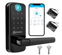 Cerradura de puerta inteligente OLUMAT, cerradura de puerta de entrada sin llave, cerradura de puerta con huella dactilar y teclado, cerradura de