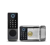 Cerradura De Puerta Inteligente Tuya Cerradura De Huella Digital Doble Para Exteriores Contraseña Digital Tarjeta RFID Cerradura Electrónica De Entrada Sin Llave, Cerrojo Inteligente