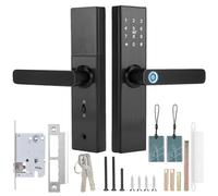 Cerradura de Puerta Inteligente WiFi, Cerradura Sin Llave Huella Pantalla Táctil Contraseña Tarjeta IC Llave Mecánica Desbloqueo Timbre Manija Antirrobo Casa Hotel