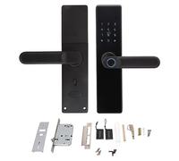 Cerradura de puerta inteligente WiFi Contraseña de huella digital Tarjeta IC Cerradura de puerta digital de doble lengua recargable con manija para seguridad en el hogar Aleación (TTLock versión en