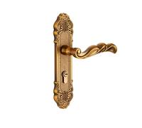 Cerradura de puerta interior de estilo europeo for dormitorio, cerradura magnética silenciosa, tipo manija de puerta de madera de bronce(Ayellowbronzezincalloyone-pieceLock)