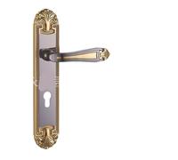 Cerradura de puerta interior y exterior silenciosa, aleación de zinc, color bronce europeo, 300, panel largo, doble lengüeta, 85 rodamientos(YM91 X65 titanium black gold 300MM)