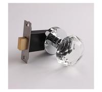 Cerradura de puerta invisible Cerradura oculta de un solo lado Luz dorada Fondo interior de lujo Cerradura de bola de pared Manija de puerta oculta de cristal americano(113 bright chrome transparent)