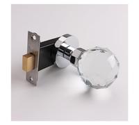 Cerradura de puerta invisible Cerradura oculta de un solo lado Luz dorada Fondo interior de lujo Cerradura de bola de pared Manija de puerta oculta de cristal americano(115 bright chrome transparent)