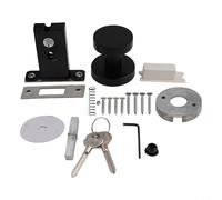 Cerradura de puerta invisible de un solo lado de aleación de zinc manija interior con pequeño ojo de cerradura, para dormitorio, pared de fondo, plateado (negro)
