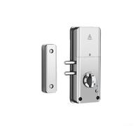 Cerradura de puerta invisible inteligente para Tuya - Cerradura de puerta invisible de madera con aplicación para el hogar, hotel, oficina (cerradura para tuya plateada)