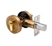 Cerradura de puerta invisible para interiores con diseño oculto, cerradura auxiliar de aleación de zinc con acceso a llave y mecanismo giratorio interno, para uso doméstico y comercial (bronce)