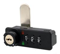 Cerradura de puerta mecánica con contraseña con sistema de código de 3 dígitos, cerradura de entrada sin llave con clasificación IP54 con llave de repuesto para gabinetes y cajones de acero de madera