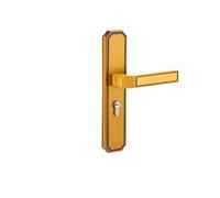 Cerradura de puerta negra, cerradura sencilla for dormitorio interior, mecánica con manija silenciosa ingeniería, hardware(B yellow bronze Chinese style)