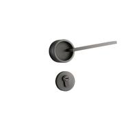 Cerradura de puerta nórdica for interior dormitorio, cerradura mecánica for habitación, dividida(GrayBlack)