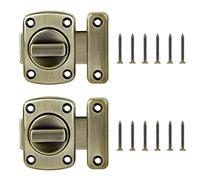 Cerradura de Puerta Perno de Puerta Cerrojo de Perno Aleación de Zinc Acabado Cepillado Cerradura Puerta con Tornillos para Puerta de Baño Armario de Puerta 2 Piezas (Bronce Verde)