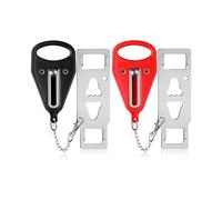 Cerradura de puerta port?til de 2 piezas (negra y roja), cerradura de seguridad antirrobo duradera para viajes