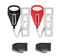 Cerradura de Puerta Portátil, Cadenas de Puerta, Cerradura de Viaje de 2 Piezas, Cerradura Adicional Seguridad, Negroy Rojo