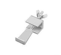 Cerradura de puerta portátil con diseño resistente para mayor protección en puertas con bisagras con superficies planas y costuras más grandes (plata)