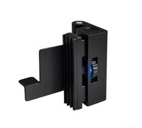 Cerradura de puerta portátil para puertas de apertura interior, dispositivo de seguridad de aleación de aluminio sin taladro con rodillo ajustable y almohadillas de amortiguación, negro (negro)