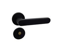 Cerradura de puerta silenciosa dividida lujo for dormitorio, madera maciza, cerradura magnética for habitación, juego interior dorado, negro y gris(Black,Silent lock)