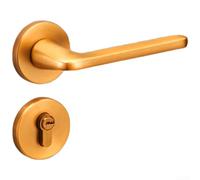 Cerradura de puerta silenciosa moderna de aleación de zinc con mecanismo de triple punta para puerta interior de madera de dormitorio, respaldo de 58 mm, gris acero (D)