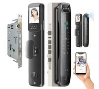 Cerradura De Puerta Sin Llave Con Manija - Cuerpo De Cerradura De 24 X 240Mm/30 X 240Mm, Contraseña, Tarjeta, Mecánica, Desbloqueo Con Llave, Cerradura De Seguridad Inteligente 24 * 240MM