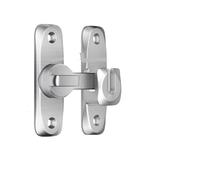 Cerradura de puerta sin perforaciones, color negro, para armario de seguridad para niños, puerta corrediza, gancho antipinchazos, color plateado
