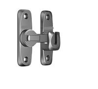 Cerradura de puerta sin perforaciones, color negro, para armario de seguridad para niños, puerta corrediza, cerradura de gancho antipinchazos (gris)