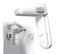 Cerradura de puerta sin taladrar, cerradura de palanca de puerta, a prueba de niños, sin taladro, a prueba de bebés y mascotas, cerradura de palanca adhesiva para niños, dormitorio, cocina y baño