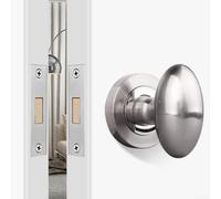 Cerradura de puerta única de aleación de zinc, cerradura de puerta oculta, cerradura invisible de una sola cara de la manija de la puerta sin llave para puerta de 35 mm a 45 mm (plata)