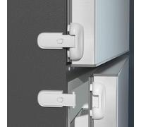 Cerradura de refrigerador a prueba de niños - Cerraduras de armario para niños - Pestillo a prueba de niños - Cierre autoadhesivo para mantener la puerta cerrada, puerta protectora de refrigerador