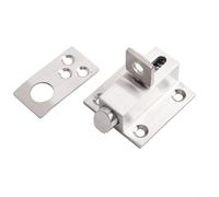 Cerradura de resorte de acero inoxidable, perno automático de cierre automático para puertas y marcos, hardware de seguridad antirrobo, resistente a la corrosión, plateado, 45 x 42,5 mm