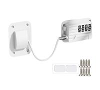 Cerradura de seguridad ajustable controlada por contraseña para refrigerador, congelador, cerradura de puerta a prueba de niños, instalación sin herramientas, color blanco, 2 unidades