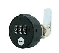Cerradura de seguridad de combinación de 3 dígitos de aleación de zinc con respaldo de llave y restablecimiento de código para cajón de gabinete de oficina y hogar, negro (40 mm, negro)
