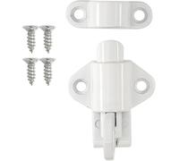 Cerradura de seguridad for puerta de ventana de aleación de aluminio con anillo de tracción y resorte, pestillo automático for puertas, gabinetes, cajones y ventanas (color: negro)(White)