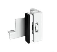 Cerradura de seguridad para puerta abatible para puertas de apertura interior, construcción de aleación de aluminio portátil, sin instalación permanente para carcasa compartida (blanco)
