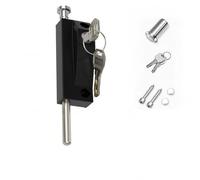 Cerradura de seguridad para puerta corrediza premium, construcción de metal negro, 188 mm de longitud, cerradura auxiliar para puertas de patio de cristal, diseño sin llave con herrajes de acabado