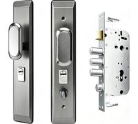 Cerradura de Seguridad para Puertas, Cerradura de Seguridad Multipernos SóLida de 4 a 8 Pernos, Panel Antipalanca de Acero Inoxidable(B+Inside Open)