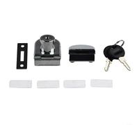 Cerradura de seguridad para puertas de gabinete de cristal, aleación de zinc, mecanismo de puerta única, sin perforación de instalación para vidrio de 5 a 8 mm