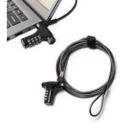 Cerradura de seguridad universal para laptop, cable de bloqueo para laptop con combinación, cerraduras de cable antirrobo de acero de 6.5 pies, compatible con todos los portátiles Inc MacBook (negro)