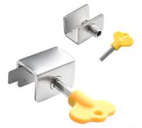 Cerradura de ventana de aleación de aluminio sin taladro de acero inoxidable a prueba de niños Pestillo de seguridad para marco deslizante para ventanas Ajuste seguro (A)