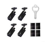 Cerradura de ventana de aluminio ajustable, paquete de 4 unidades, para | Ajuste ajustable, juego de 4 unidades, llave hexagonal incluida, evita aberturas peligrosas, se adapta a pistas > 12 mm
