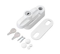 Cerradura de Ventana Externa Captura aleación de Aluminio antirrobo Ventana Plana Hebilla Cerradura en Forma de T para Ventanas Dobles Individuales (Blanco)