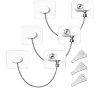 Cerradura de Ventana Segura para Niños, Candado Frigorifico de Niños con Adhesivo 3M, No Se Requieren tornillos ni Perforaciones, Evite Que Los Niños Abran Ventanas Y Refrigeradores, 3 Piezas Blanco