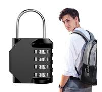 Cerradura de viaje, candado pequeño | Cerradura combinada para puerta exterior | de combinación de mochila pequeña de alta seguridad con 4 dígitos, candado reiniciable para dormitorio en cas