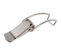 Cerradura del cierre de la puerta del gabinete de Cerrojo de resorte bloqueo palanca acero inoxidable con cierre doble rodillo, 4 piezas, plateado, 85-117mm(A 201 Stainless Steel,85mm)