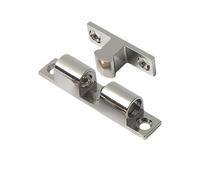 Cerradura del cierre de la puerta del gabinete de Pestillo de rodillo doble for muebles gabinete puerta cobre plata 40-60mm 1-10 piezas(Silver-50mm,2PCS)